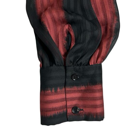 NWT BCBGMAXAZRIA Ombré Stripe Shift Night Out Midi Belted Dress Black Sheer Sz S - Picture 7 of 14